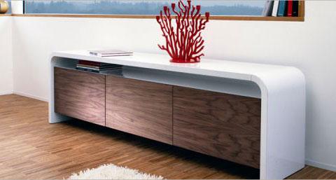 Bellezza designer Sideboard mit Wallnuss-Furnier braun