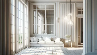 Weiße Holzfenster für skandinavisches Flair