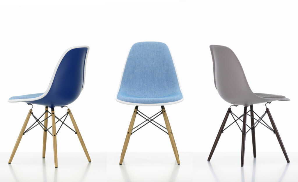 Vitra Stuhl Eames Plastic Chair Gruppe 3 Blau Braun